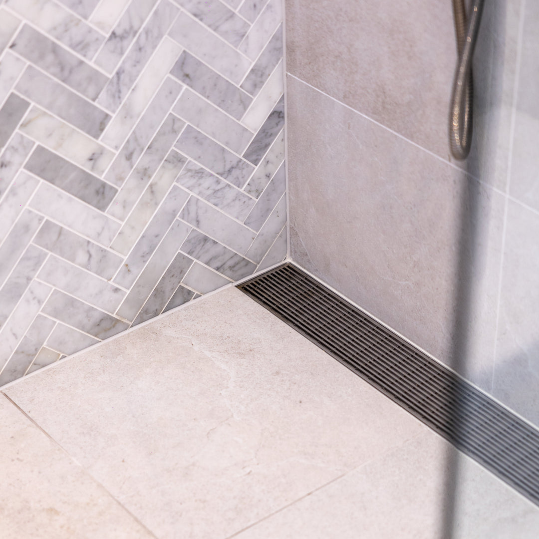 Stainless Steel Linear Drain - Heelguard Pattern