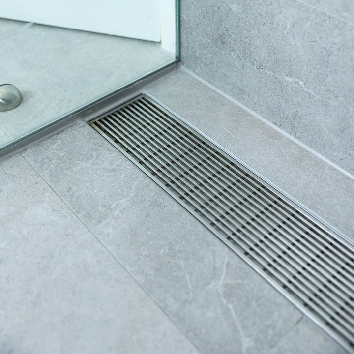 Stainless Steel Linear Drain - Heelguard Pattern