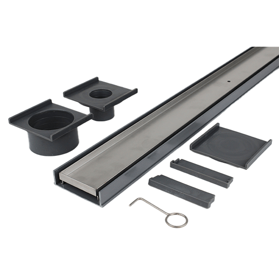 Plastic Strip Drain Kit + SS Tile Insert Grate