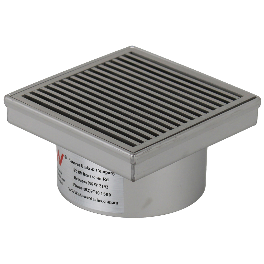 Heelguard Stainless Steel Square Drain - 115mm