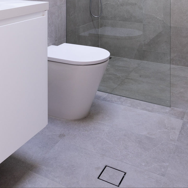 Chrome Tile Insert Square Small Floor Waste - 115mm