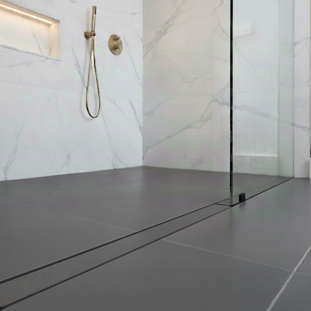 Plastic Strip Drain Kit + SS Tile Insert Grate