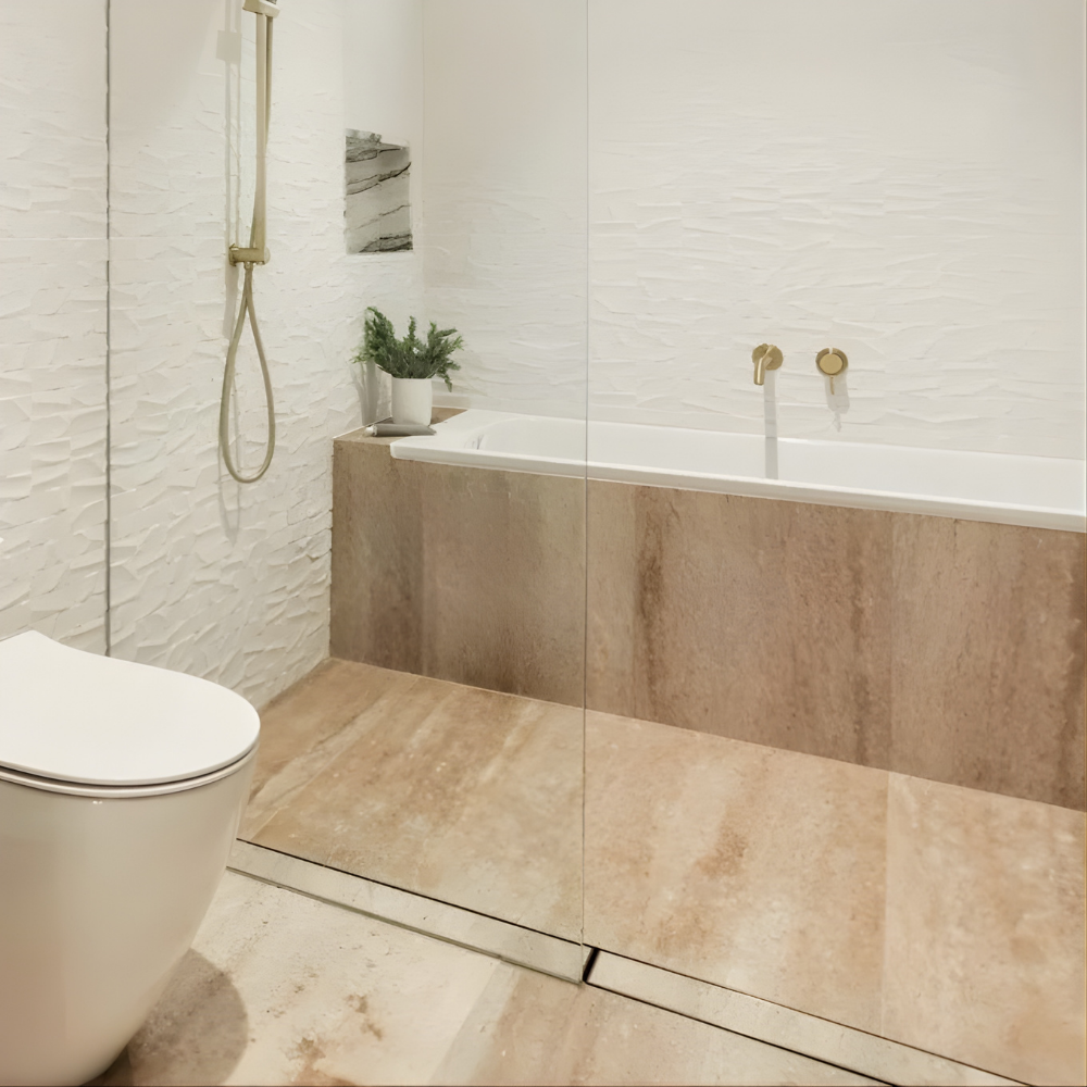 Plastic Strip Drain Kit + SS Tile Insert Grate