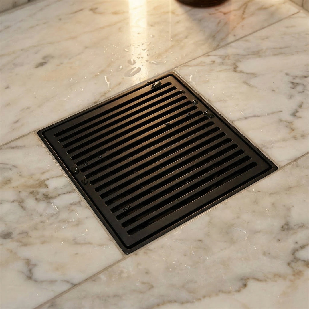 Black Stainless Steel Heelguard Drain - 115mm