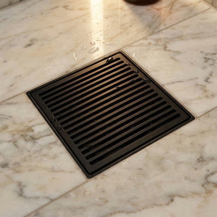 Black Stainless Steel Heelguard Drain - 115mm