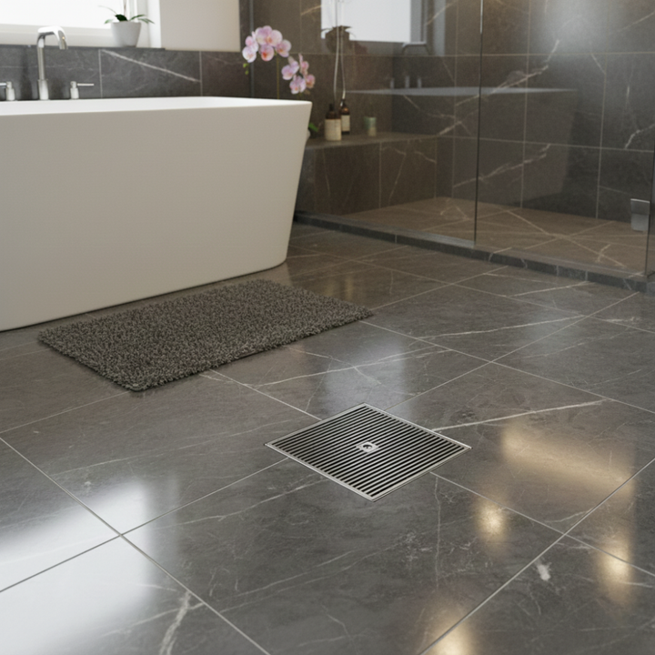 Heelguard Stainless Steel Square Drain - 200mm