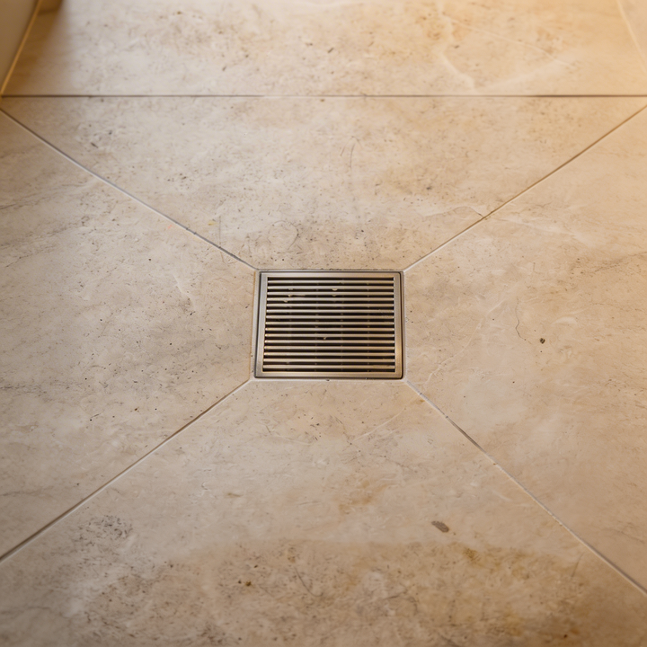 Heelguard Stainless Steel Square Drain - 115mm