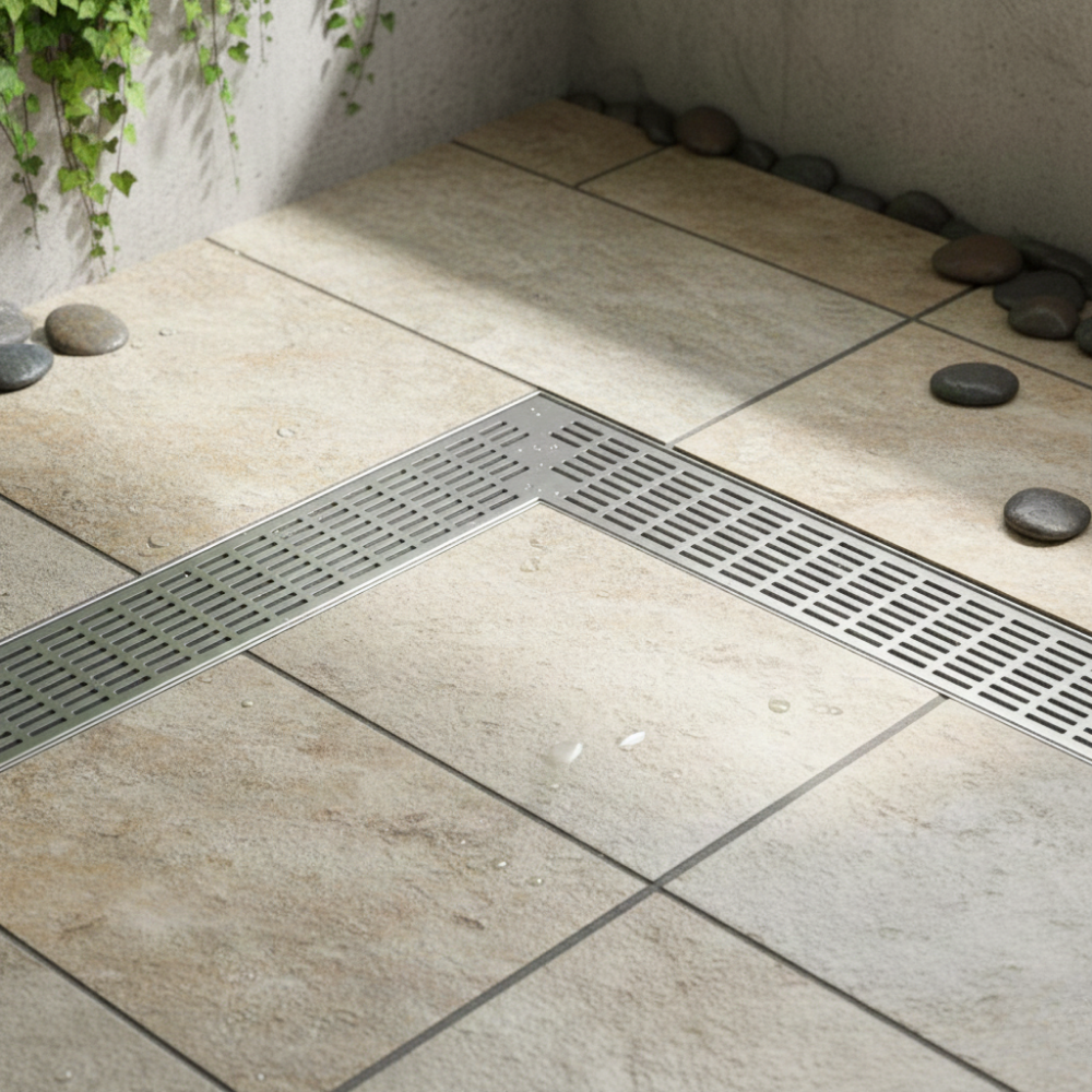 Corner / Right Angle Shower Grate & Drain