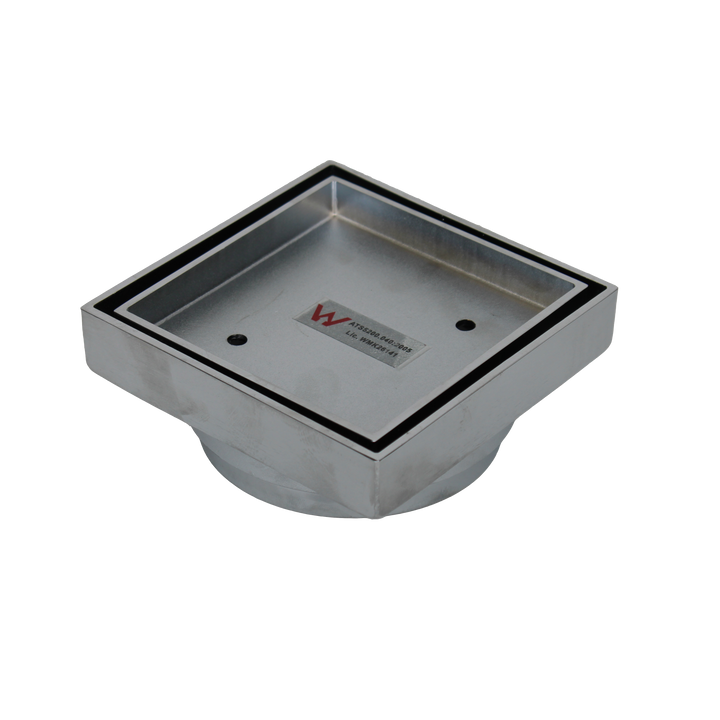 Chrome Tile Insert Square Small Floor Waste - 115mm