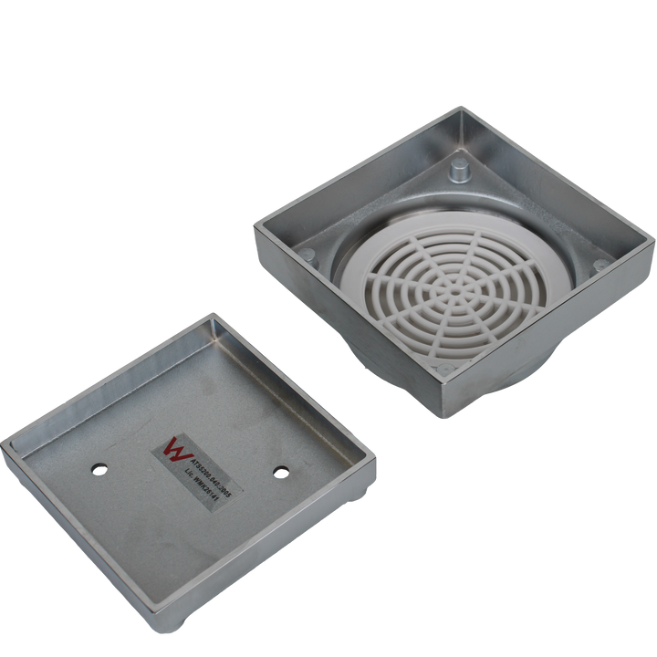 Chrome Tile Insert Square Small Floor Waste - 115mm