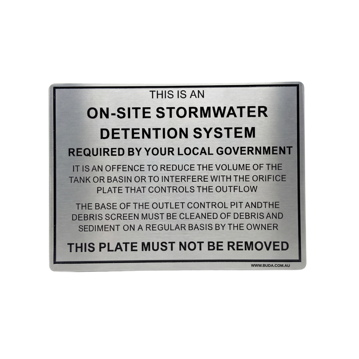 Onsite Stormwater Detention Tank Signage
