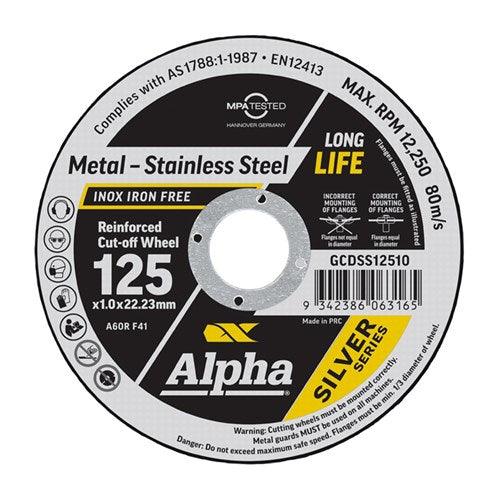 Cutting Disc 125 x 1mm Silver Series Trade Tin (Pk 10)