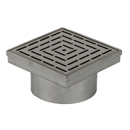 Line Pattern Stainless Steel Square Drain - 115mm